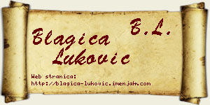 Blagica Luković vizit kartica
